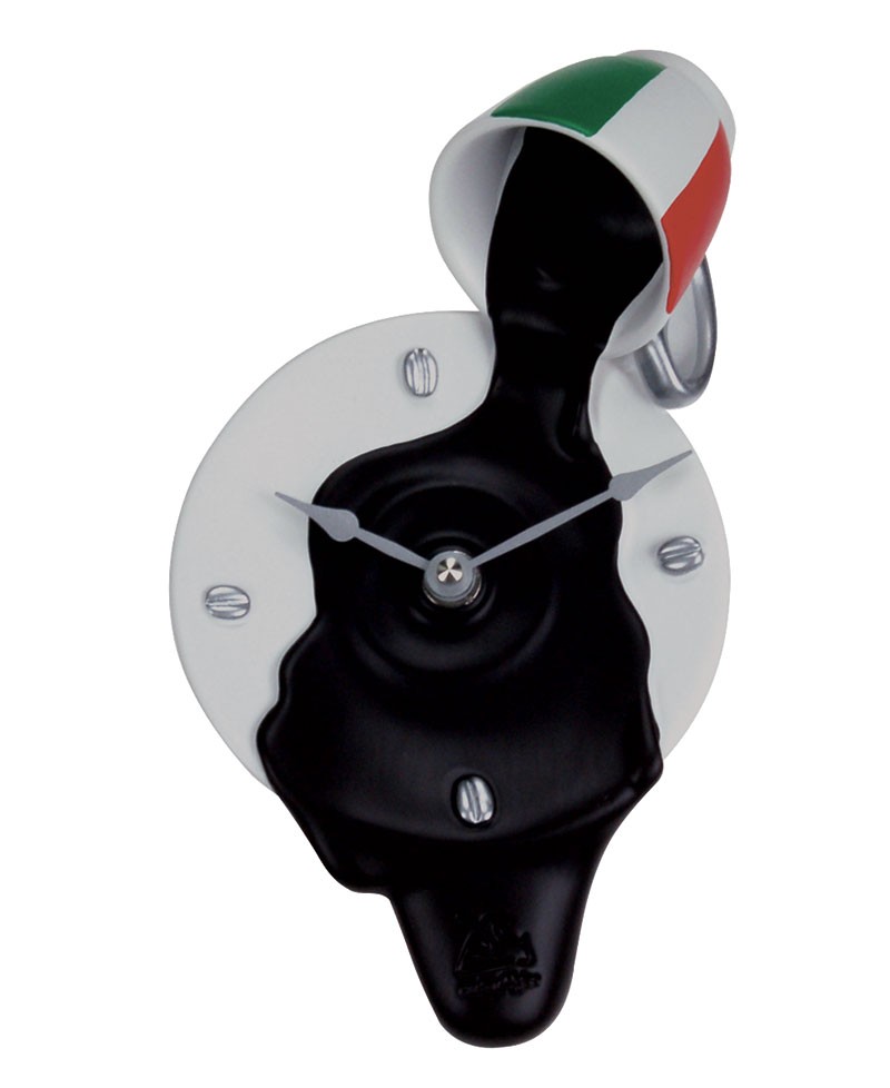 ESPRESSO CLOCK, Wall clock, coffee cup. Hand painted resin, Antartidee