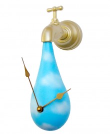 Wall clock, tap with water drop. Antartidee