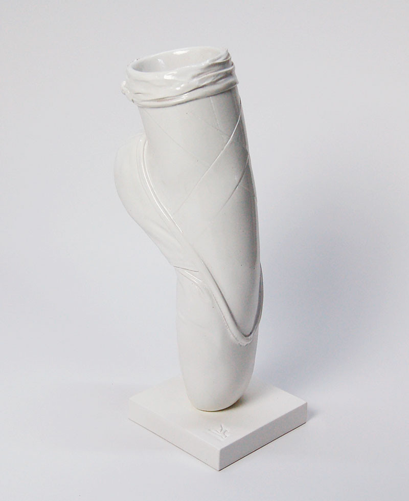 vaso a forma di scarpetta da ballerina, colore oro, Antartidee vaso a forma di scarpetta da ballerina, colore oro, Antartidee