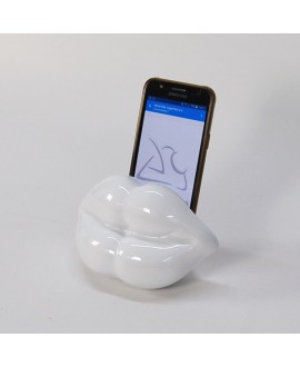 Porta Tablet / Smartphone a forma di labbra, bocca bianca, Antartidee